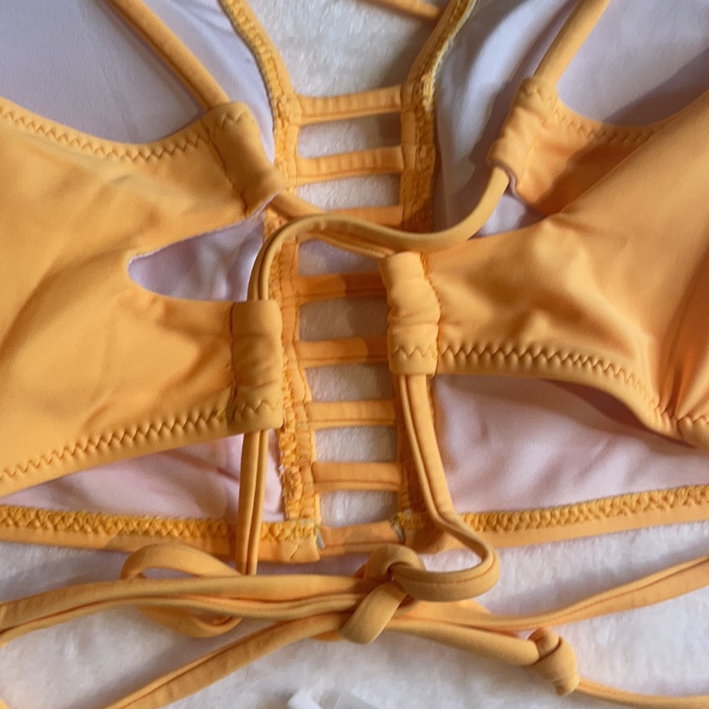 NWT Cupshe Yellow leaf High Waisted Bikini Sz S - Picture 10 of 10